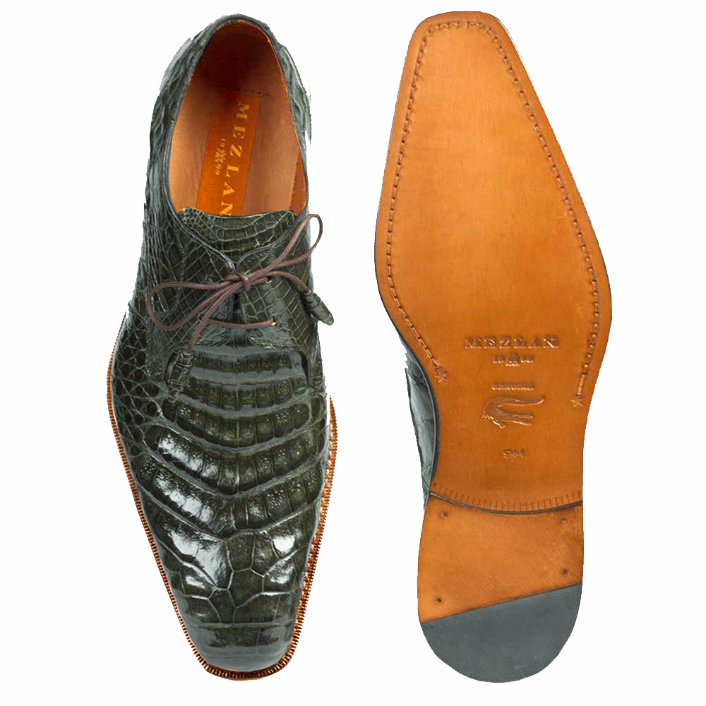 Crocodile Plain Toe Lace Up