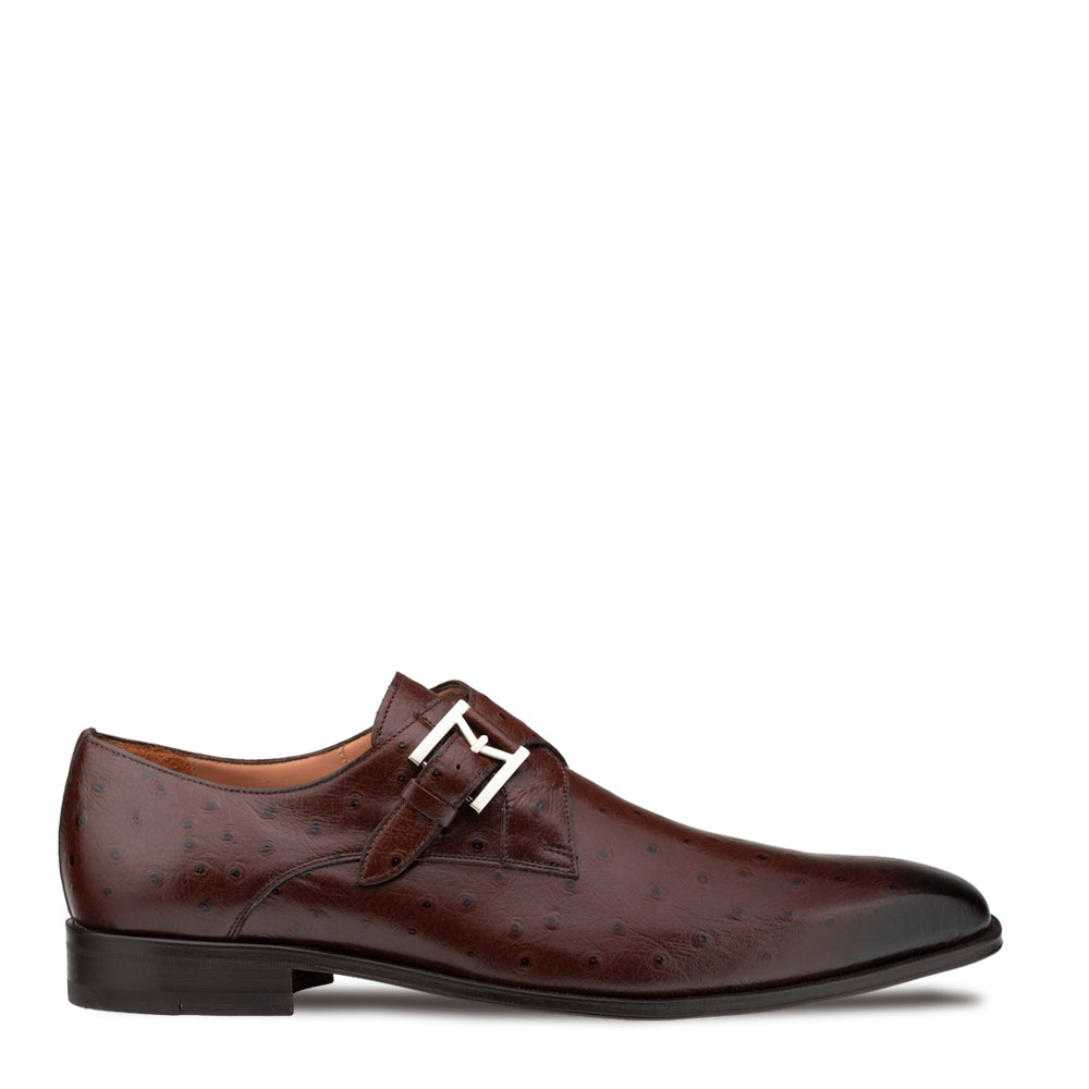 Ostrich-Print Monk Strap