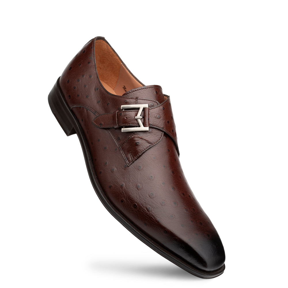Ostrich-Print Monk Strap