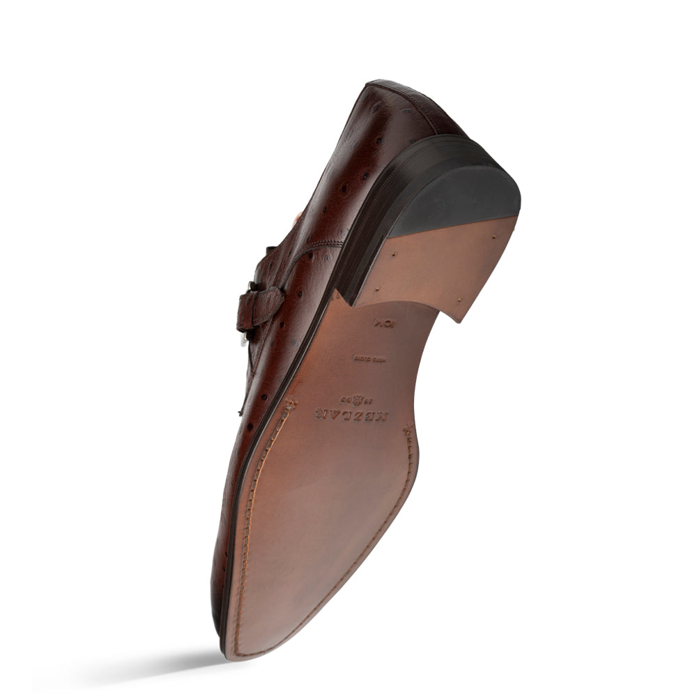 Ostrich-Print Monk Strap