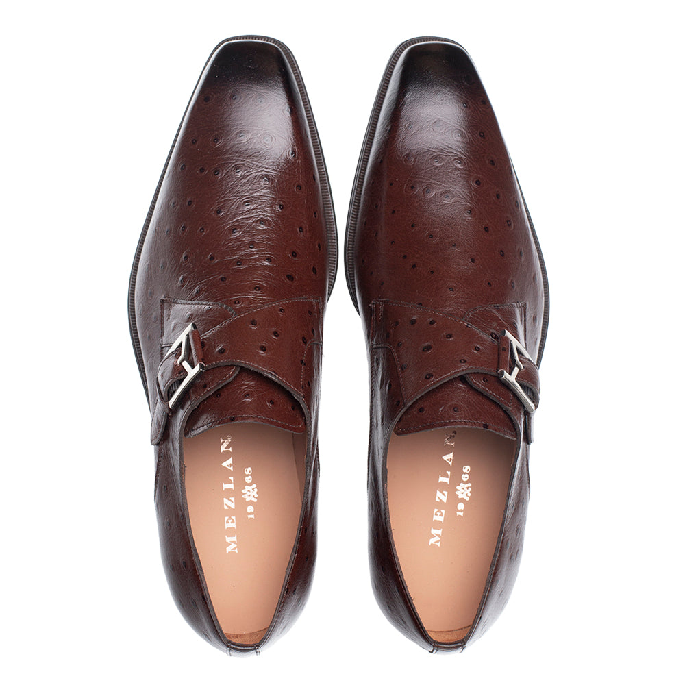 Ostrich-Print Monk Strap