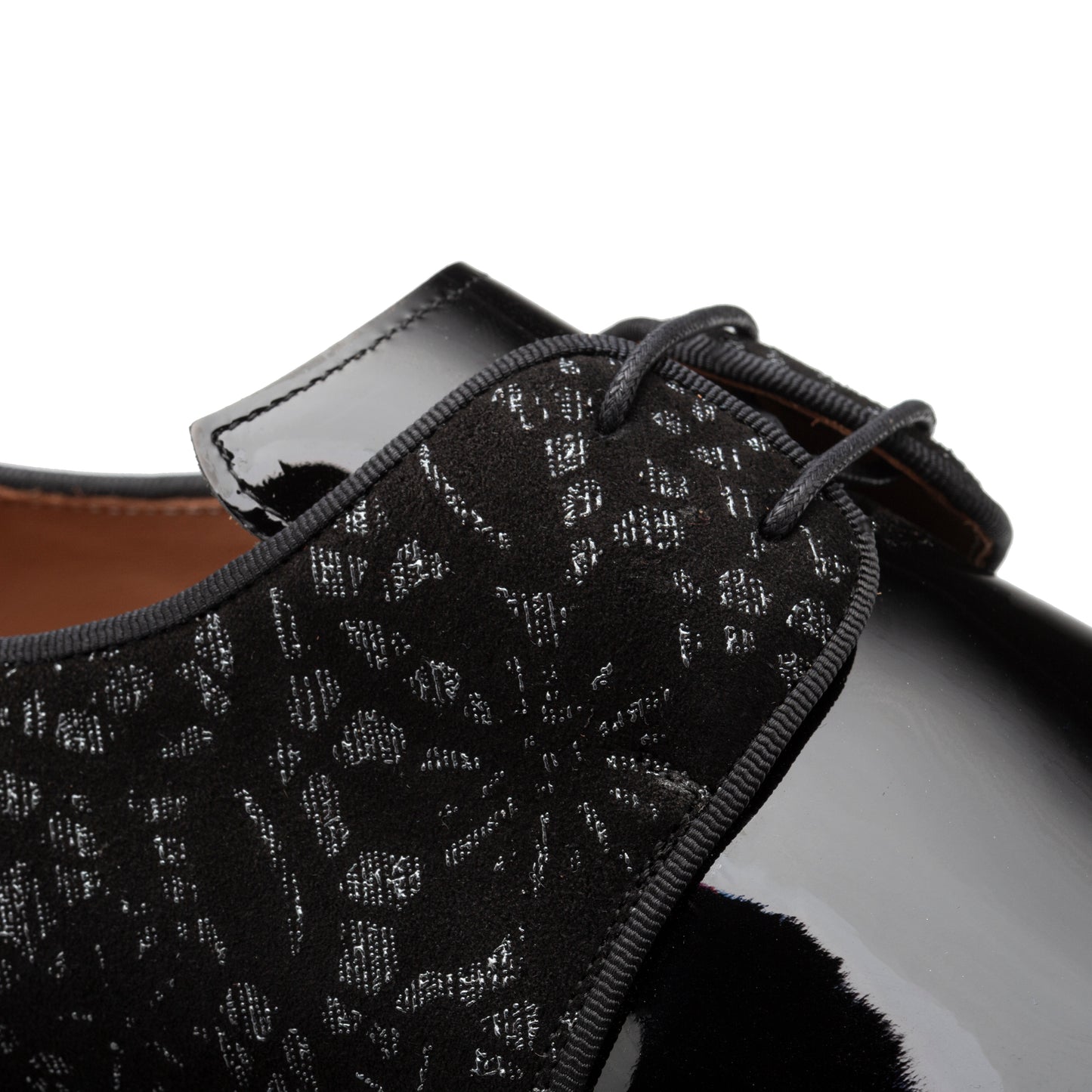 Patent Leather/Print Suede Formal Lace Up