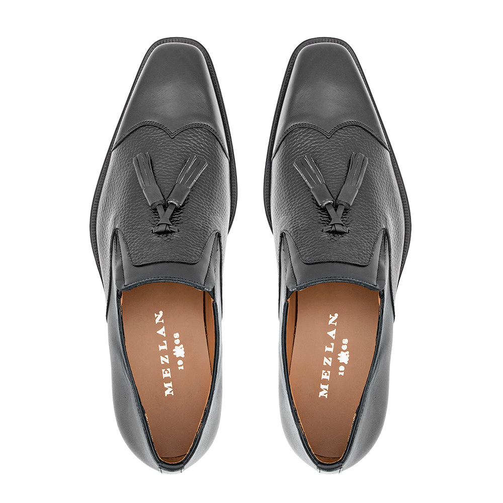 Textured Calf Tasseled Slip on