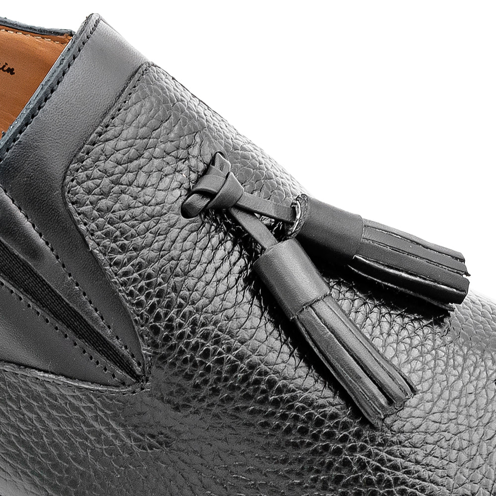 Textured Calf Tasseled Slip on