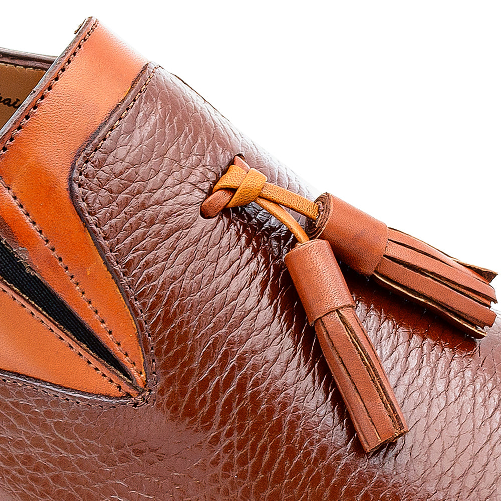 Textured Calf Tasseled Slip on
