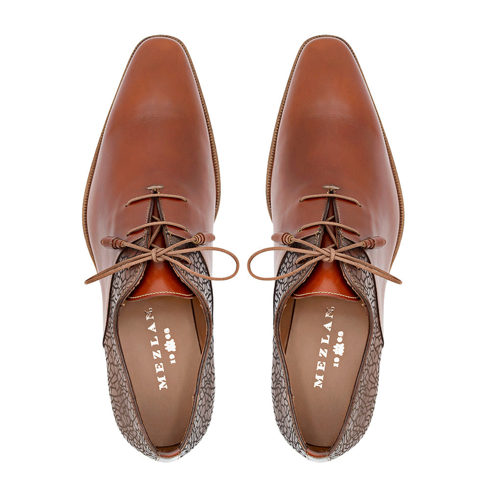 Calf/Laser-print Wholecut Lace Up