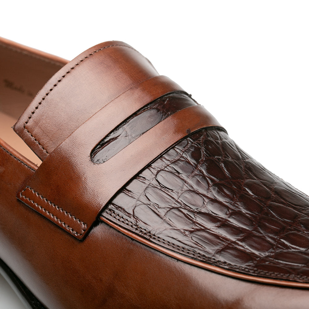 Patina Calf/Crocodile Penny