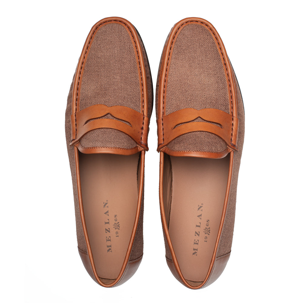 Linen/Calf Penny Moccasin