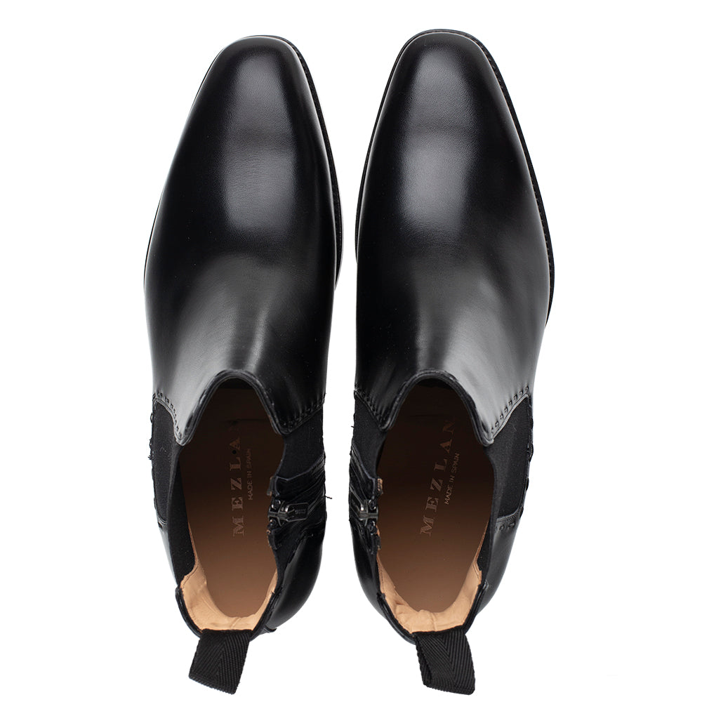 Black Men's Patina Chelsea Boot - Handmade in Spain - Mezlan Boots