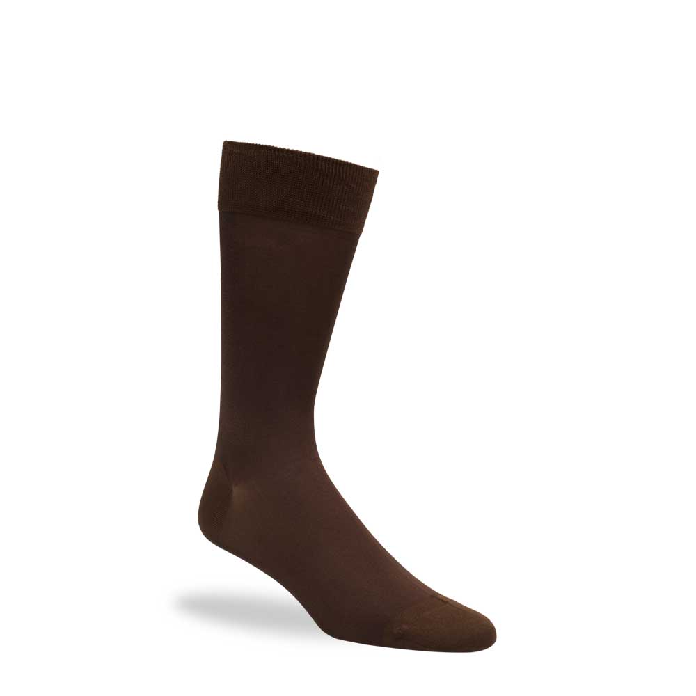 Dark Brown Men’s Designer Socks - Luxurious Silk & Egyptian Cotton – Mezlan Socks