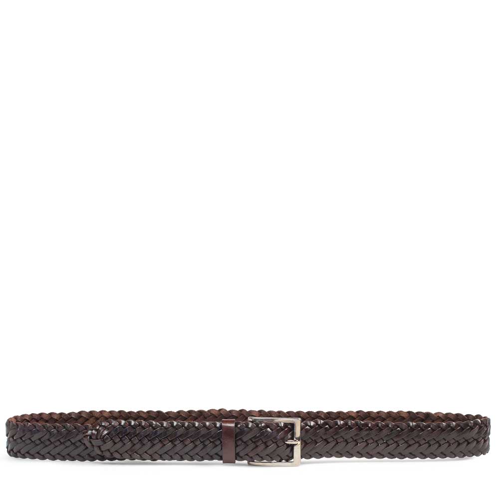 Brown Men's Woven Leather Belt on Sale - Mezlan Warehouse