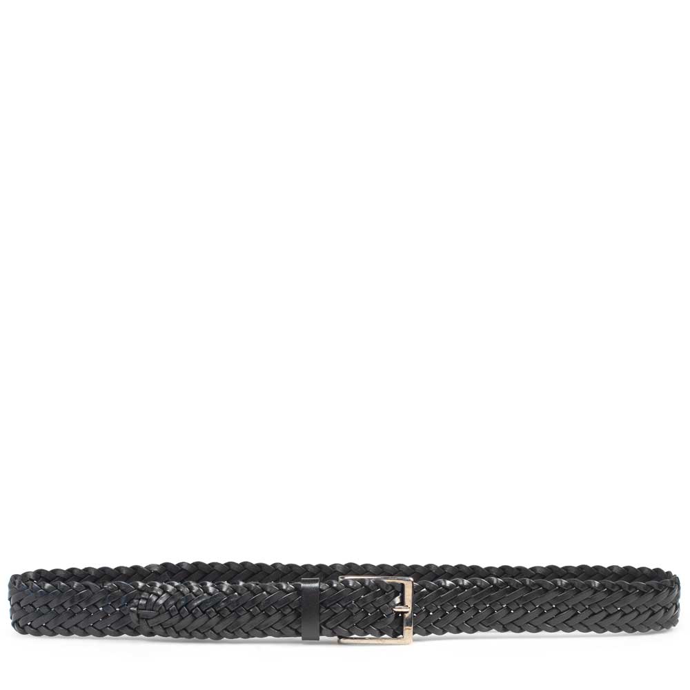 Black Men's Woven Leather Belt on Sale - Mezlan Warehouse