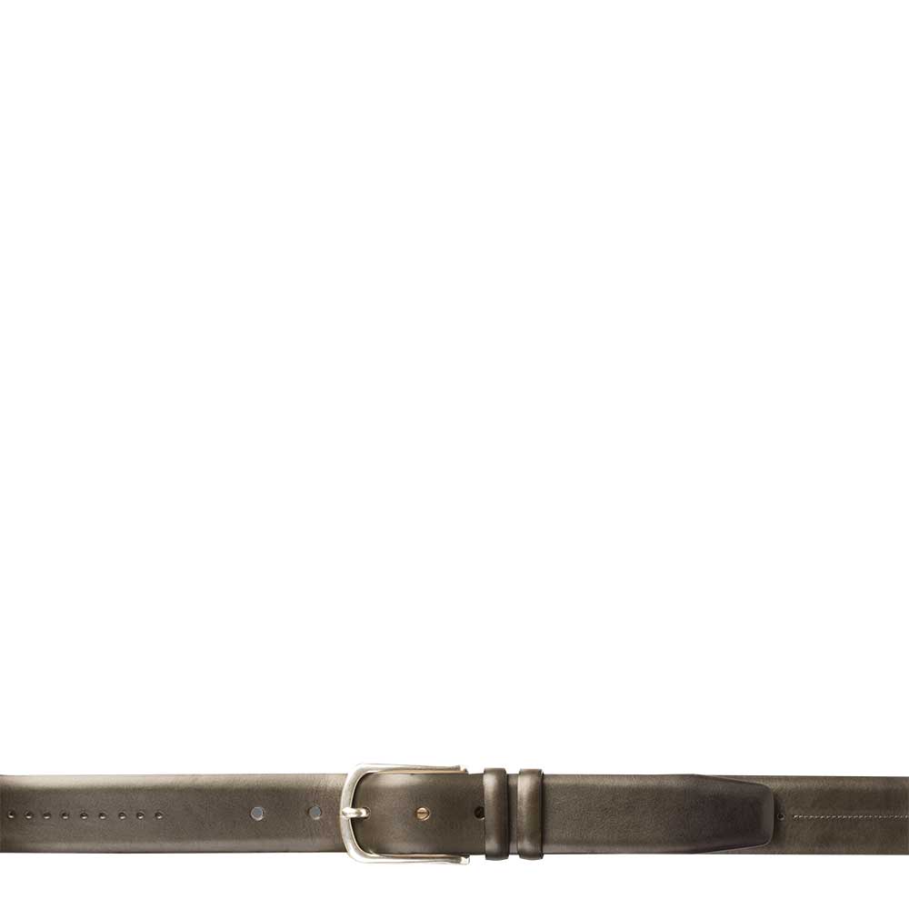 Green Calfskin Men's Belt on Sale with Center-Seam and Perforated Design - Mezlan Warehouse