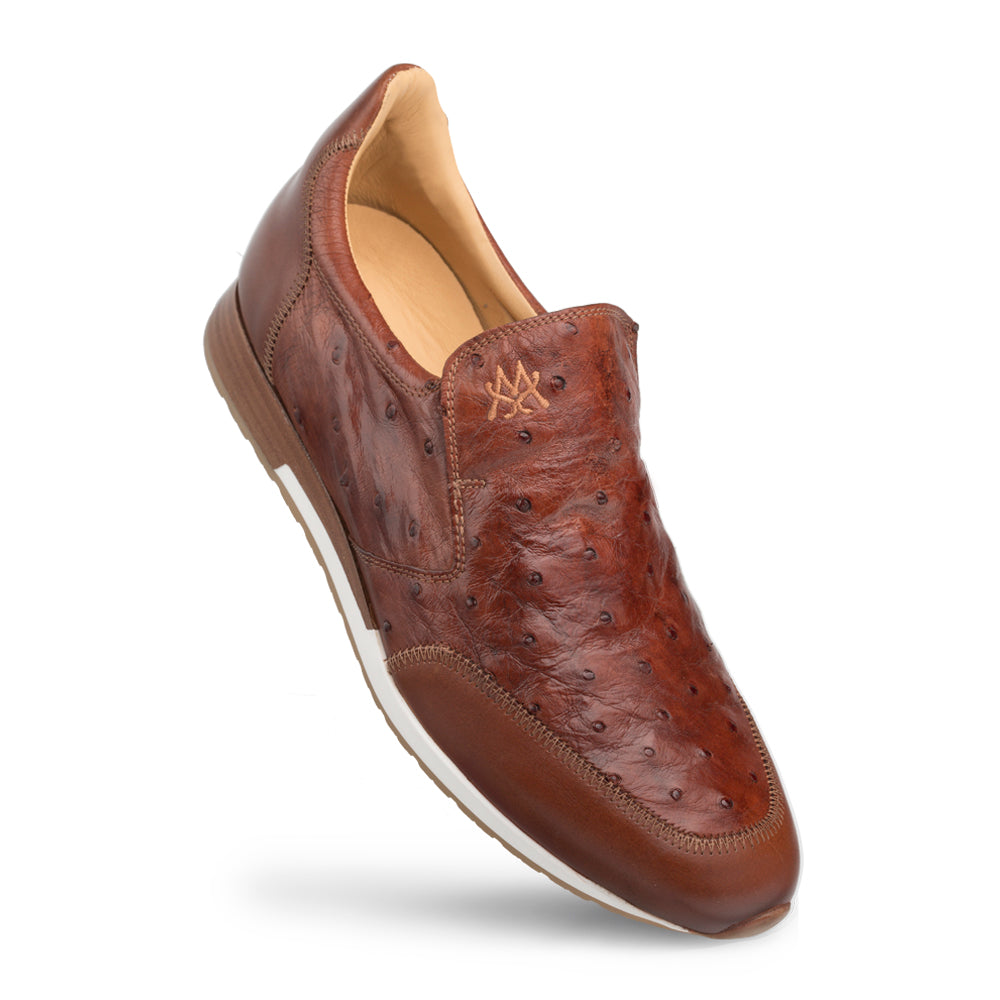 Mezlan Ostrich slip on sneaker ax812 Shoes in Cognac