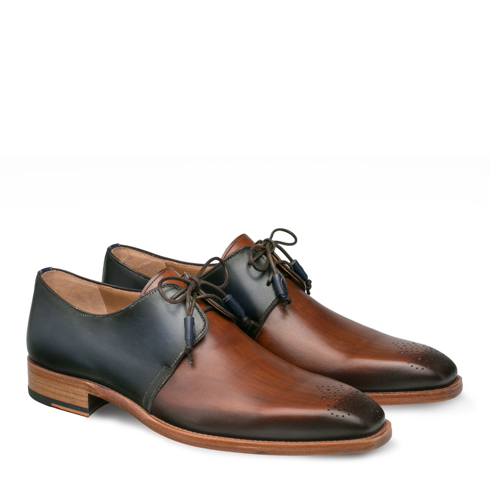 Mezlan Montes Shoes in Cognac/blue