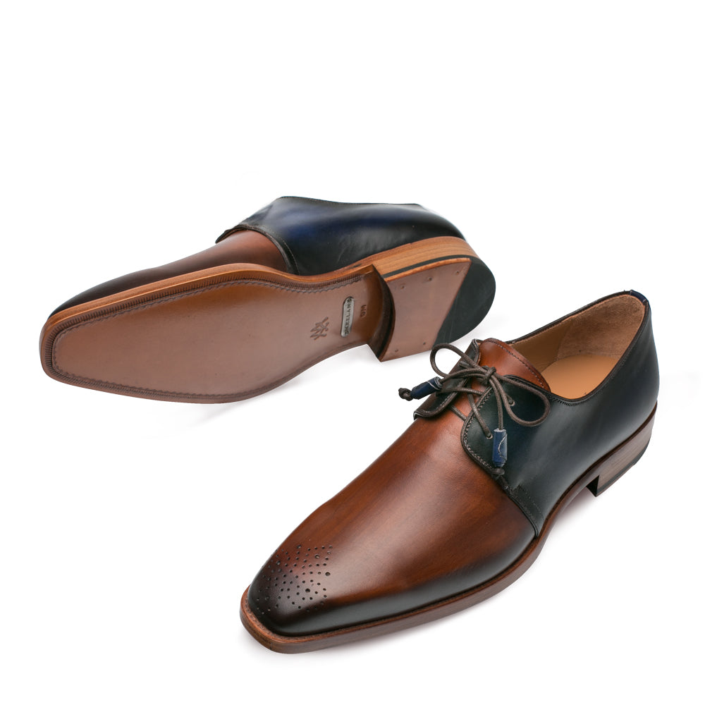 Mezlan Montes Shoes in Cognac/blue