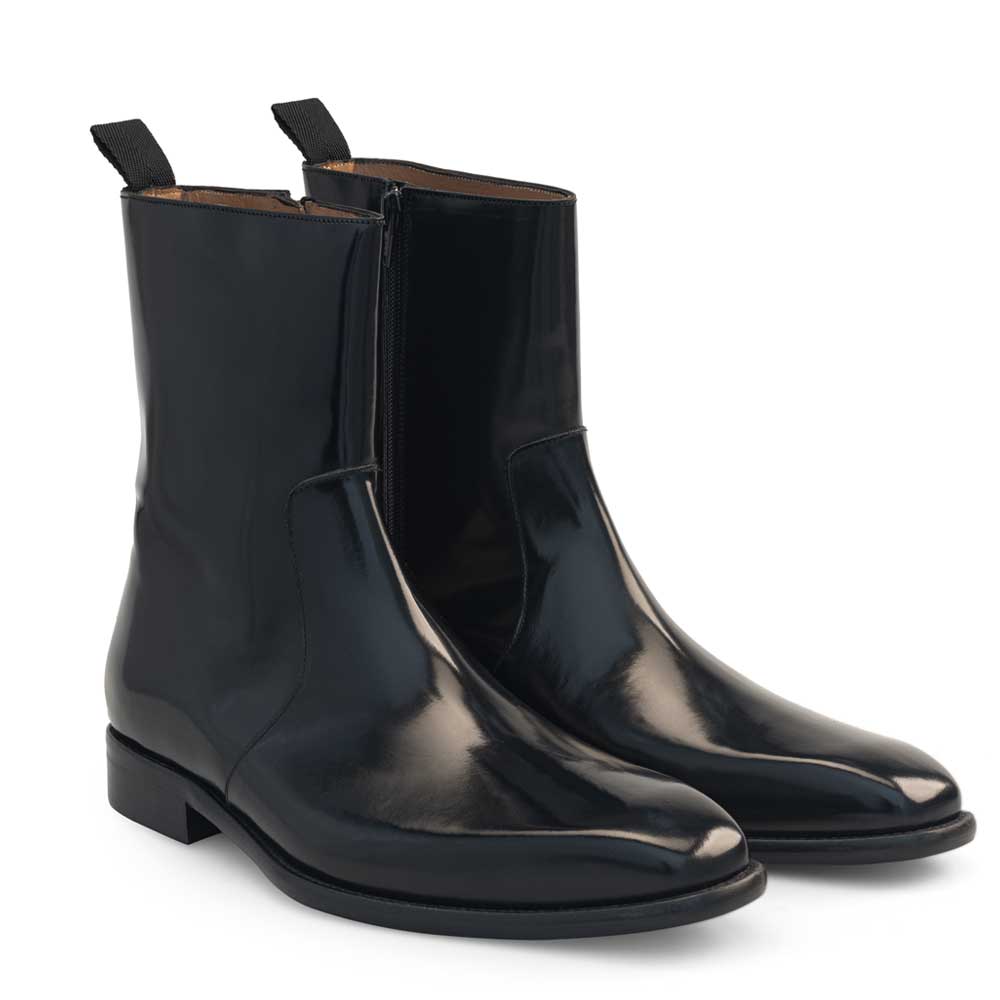 High-Shine Mid-Calf Boot