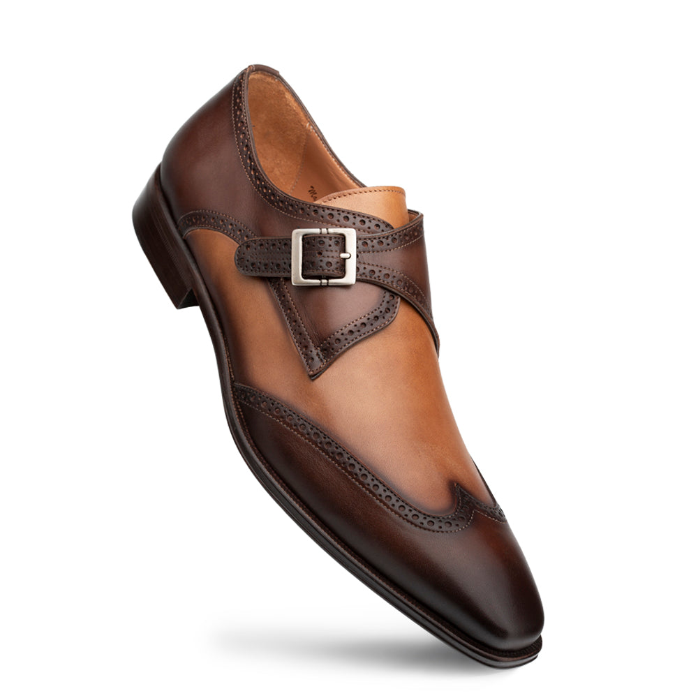Leather Wing Tip Monk Strap