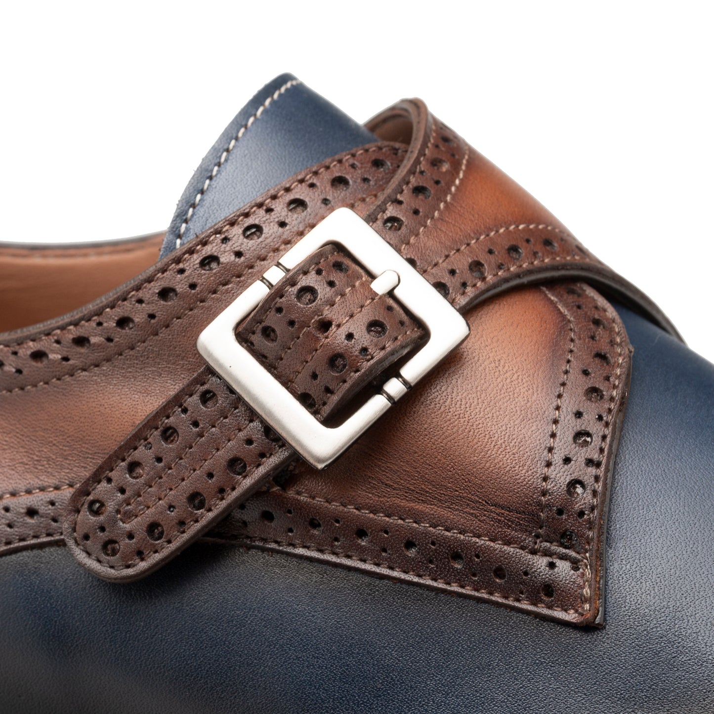 Leather Wing Tip Monk Strap