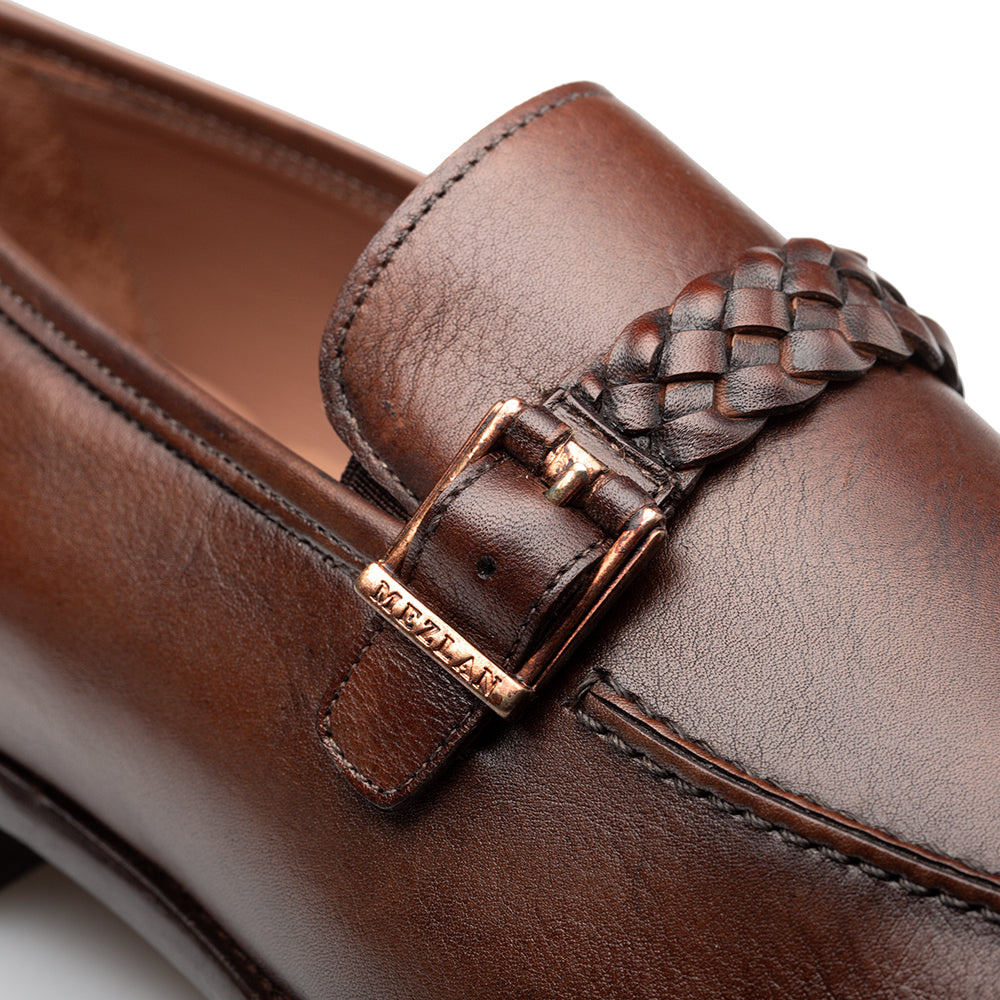 Braided Ornament Leather Slip On
