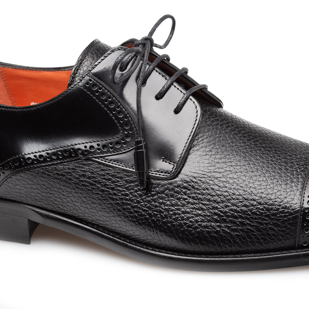 Hi-Shine Calf/Deer Cap Toe Derby