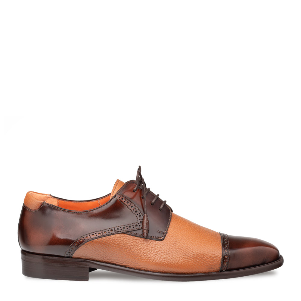 Hi-Shine Calf/Deer Cap Toe Derby