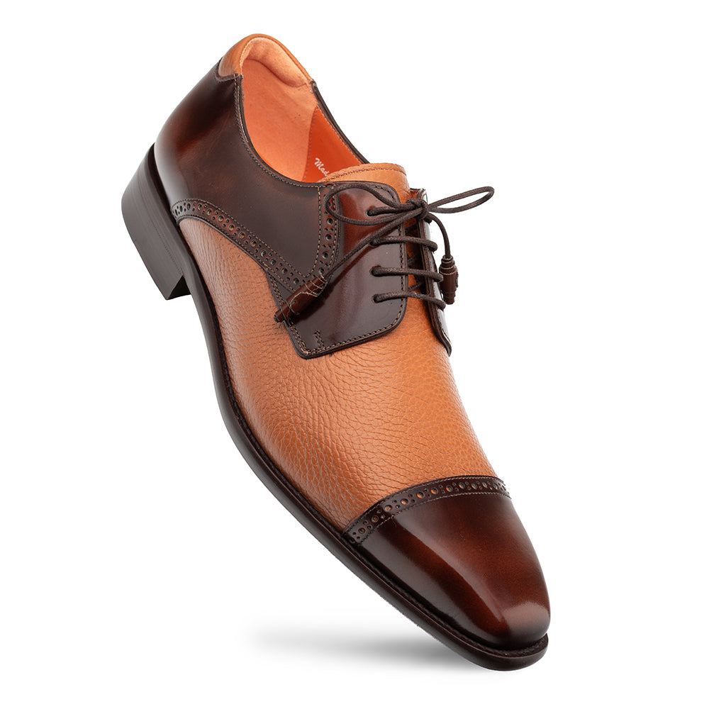 Hi-Shine Calf/Deer Cap Toe Derby