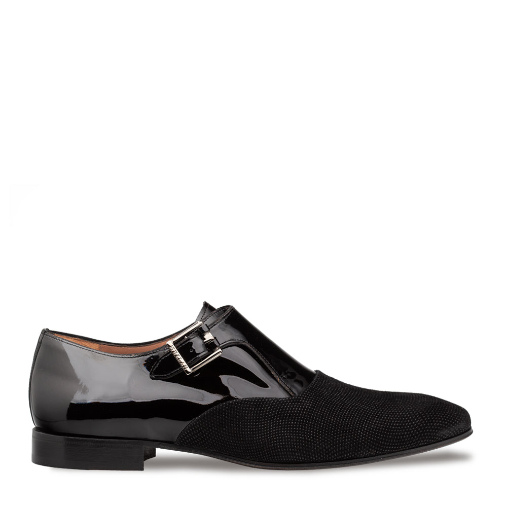 Glass Suede/Patent Formal Monk Strap