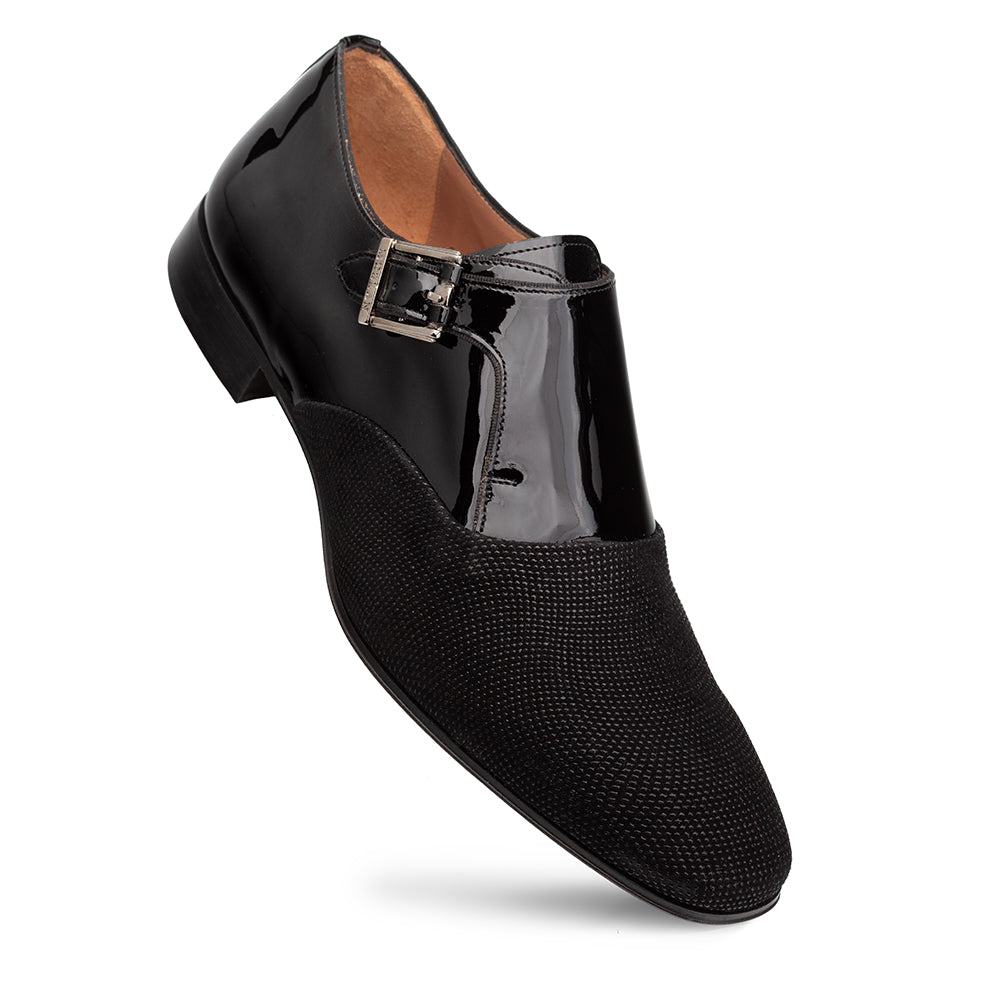 Glass Suede/Patent Formal Monk Strap