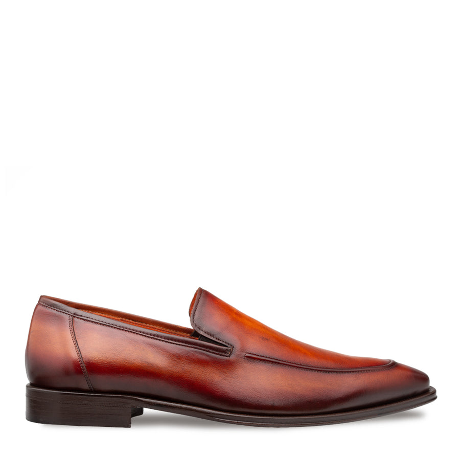 NEW MEZLAN men\'s slip-on loafer in cognac Mezlan Mens Loafer Size 7.5 Tan Cognac Leather Moc Toe Slip  main image 4