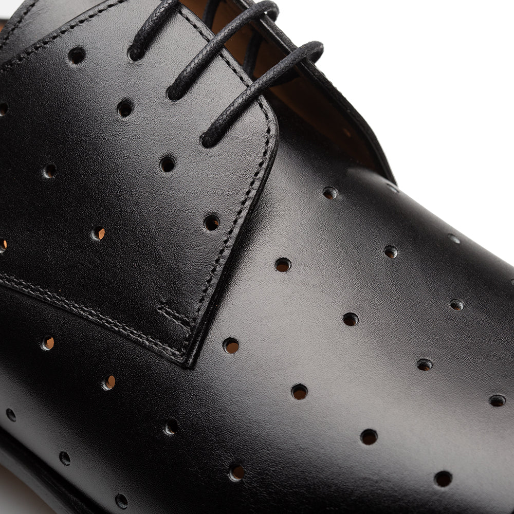 Perforated Plain Toe Lace-Up