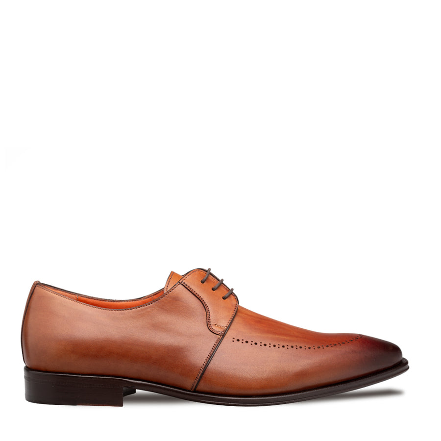 Mezlan Apron Toe Derby - Cognac Rust
