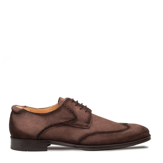 Benante Suede Wing Tip Derby