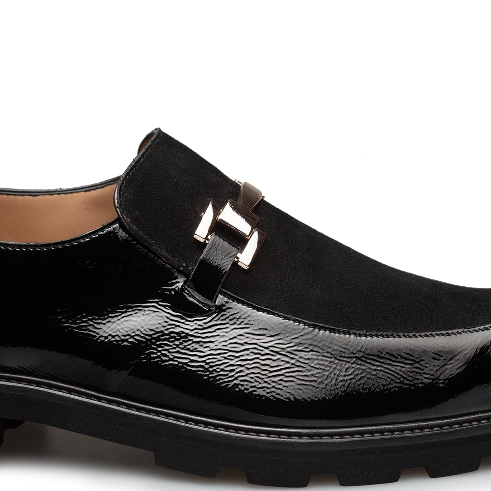 Valone Hi-Shine/Suede Lug Slip On