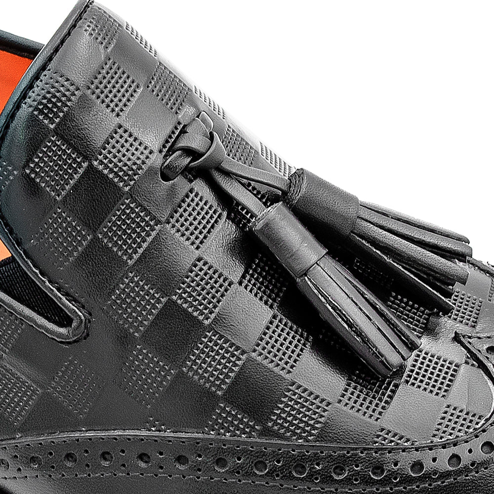 Embossed Tassel Slip On