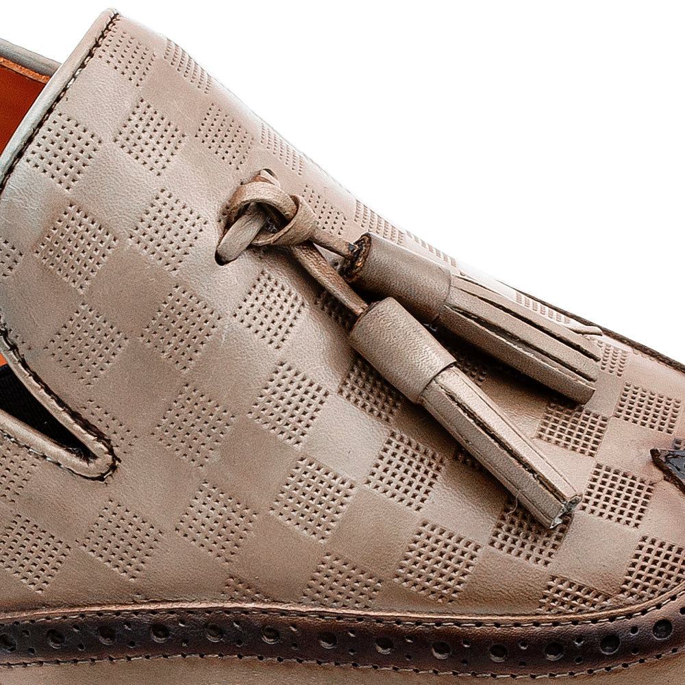 Embossed Tassel Slip On