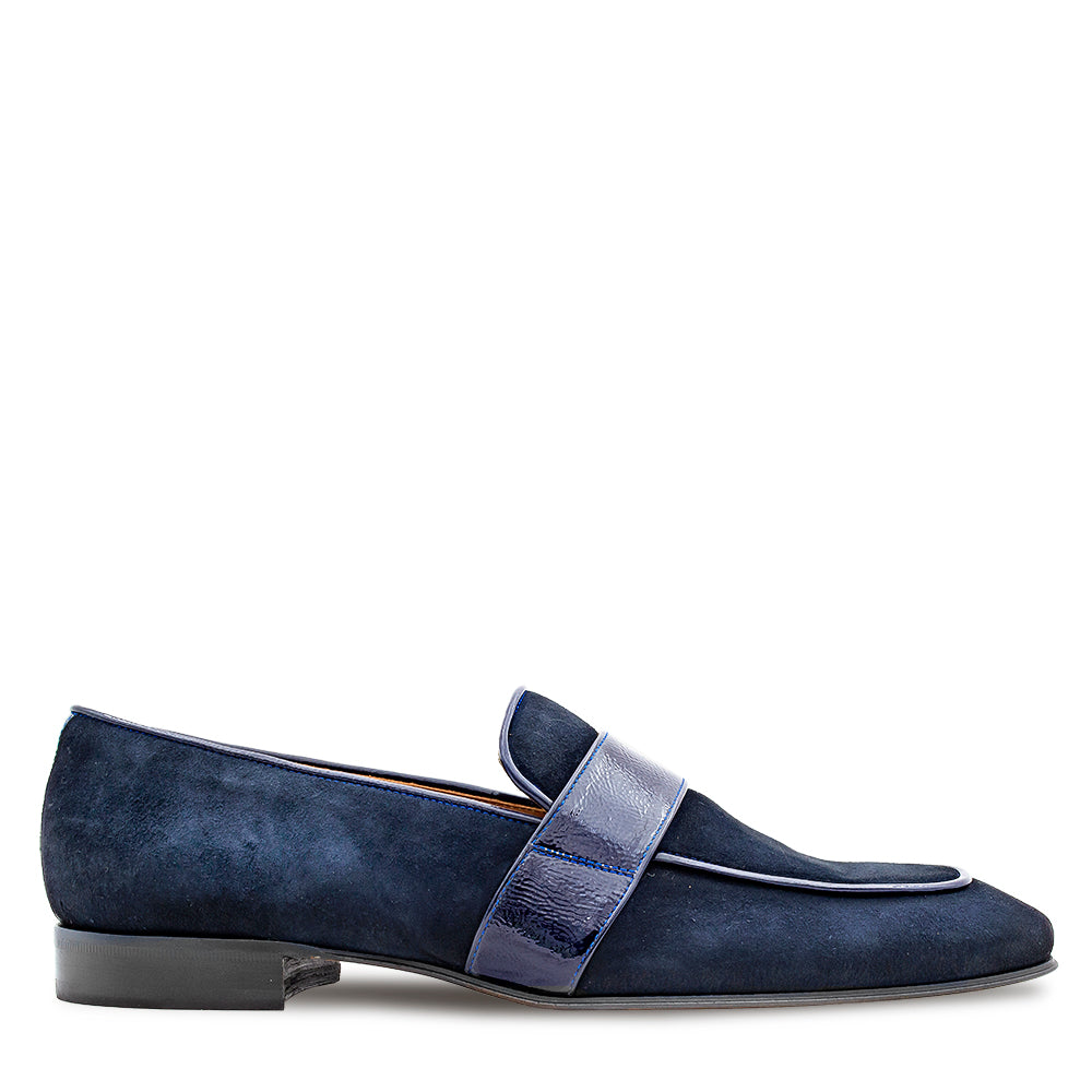 Suede/Textured Patent Loafer