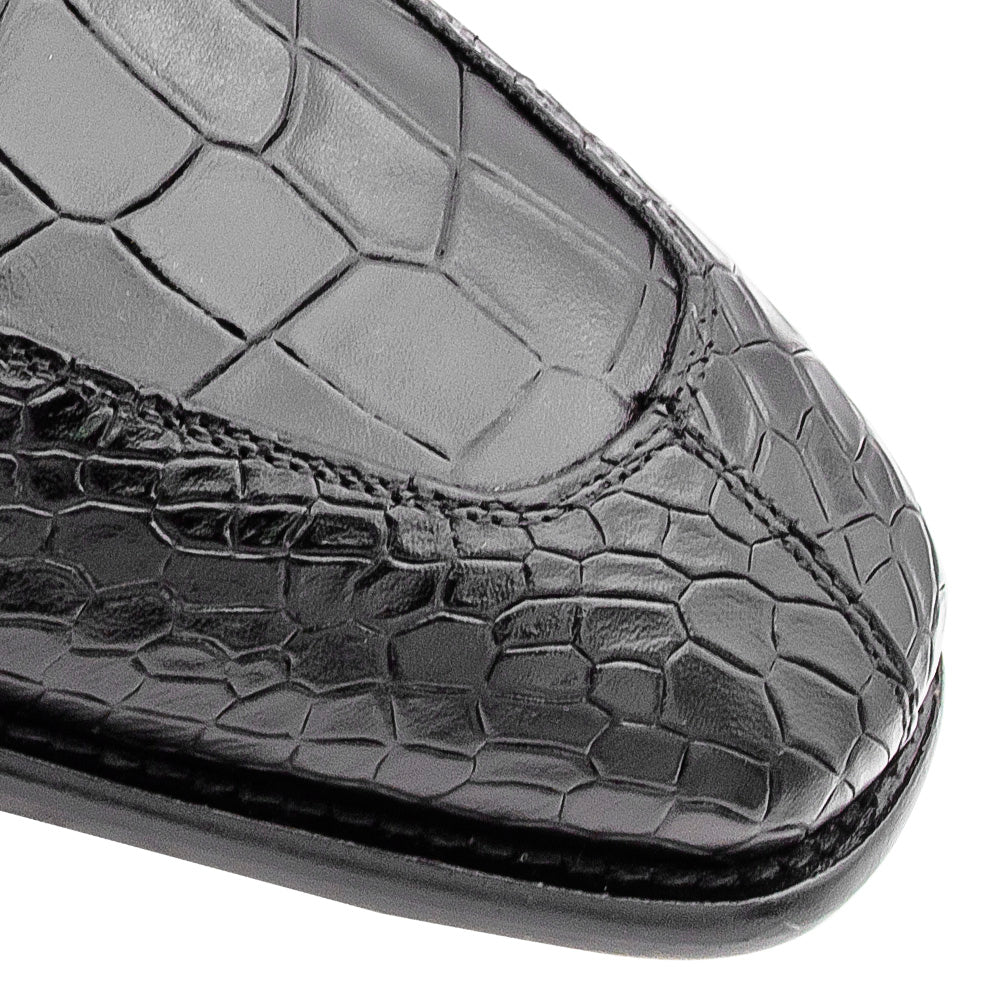 Croc Embossed Split Toe Derby