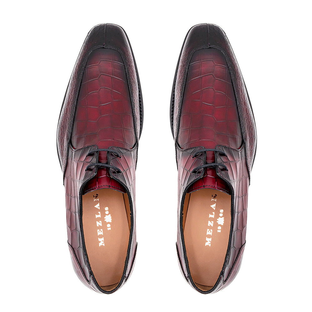Croc Embossed Split Toe Derby
