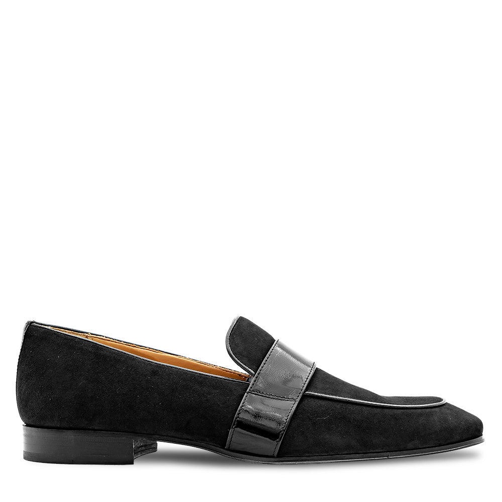 Suede/Shiny Calf Formal Slip On