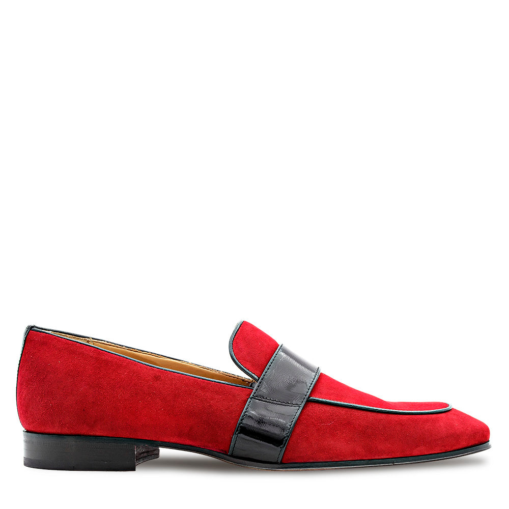 Suede/Shiny Calf Formal Slip On