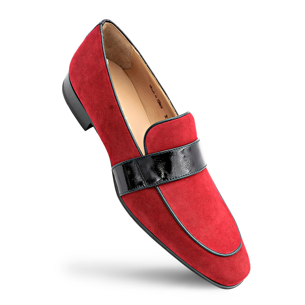 Suede/Shiny Calf Formal Slip On