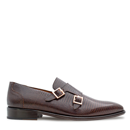 Embossed Double Buckle Slip On