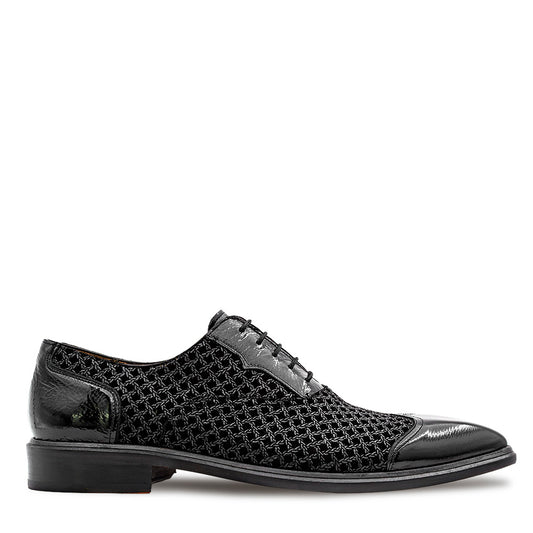 product-Textured Hi-Shine Calf/Printed Suede Oxford