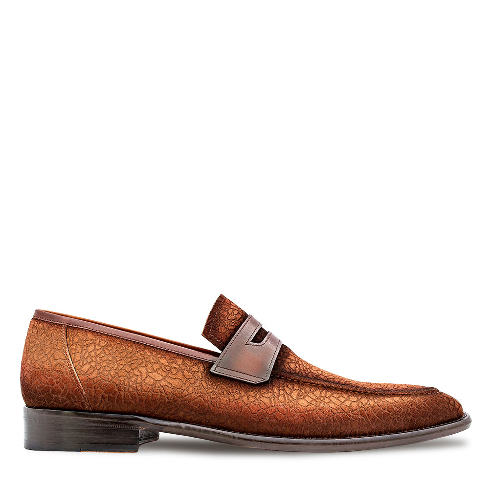 Embossed Suede Penny Loafer