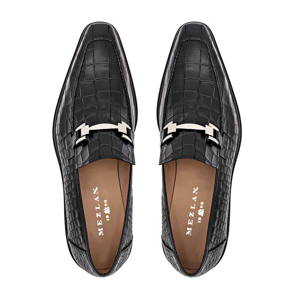Croc-Embossed Ornament Loafer