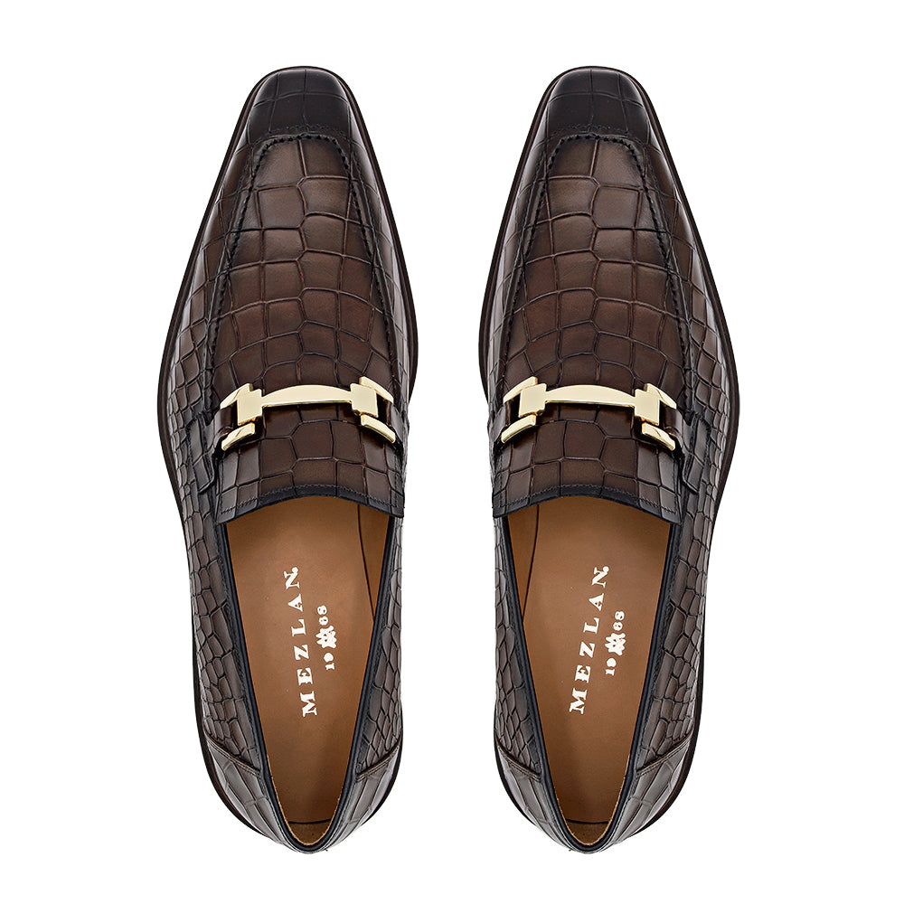 Croc-Embossed Ornament Loafer