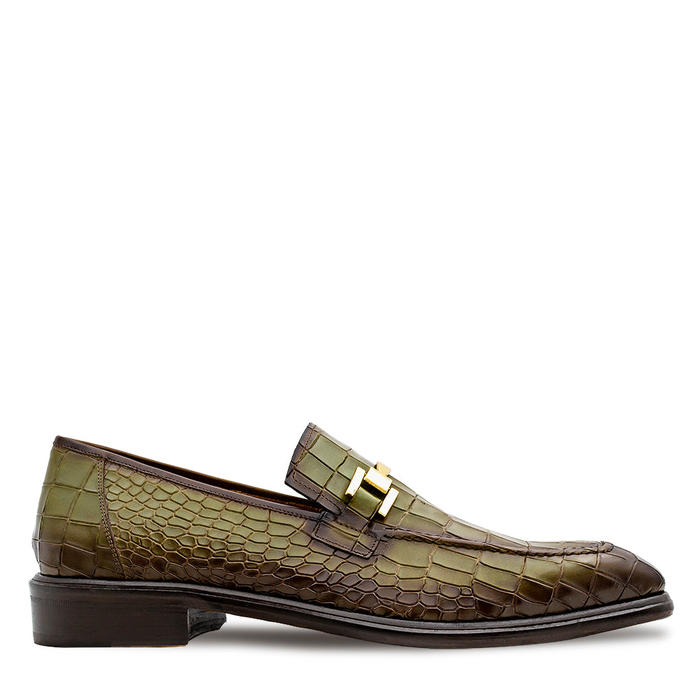 Croc-Embossed Ornament Loafer