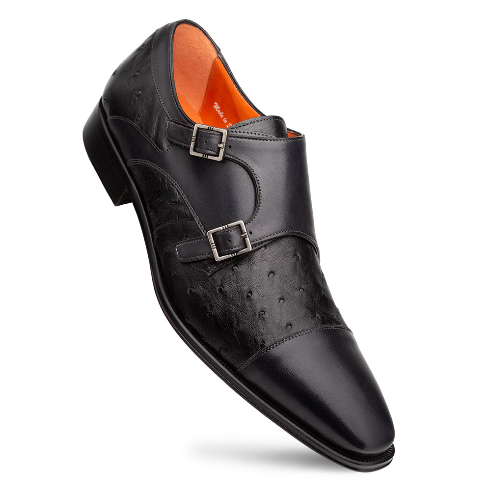 Ostrich Combination Double Monk Strap