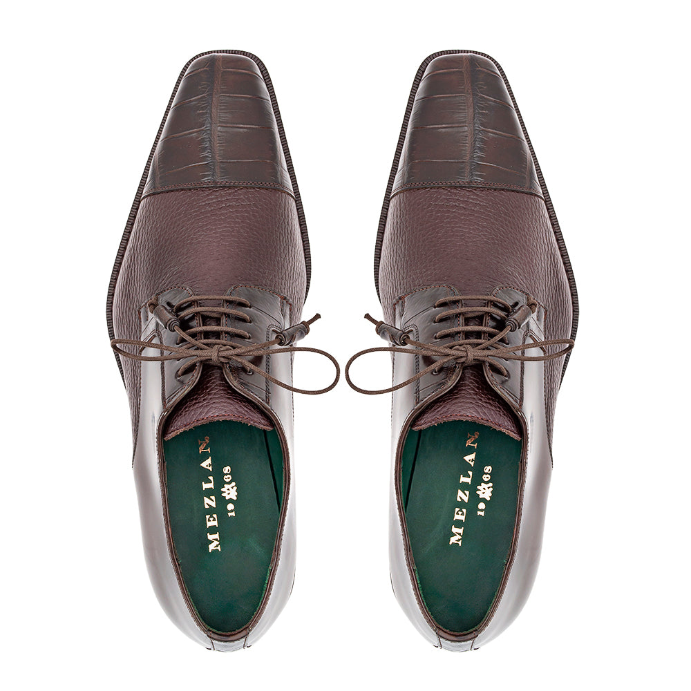 Alligator/Calfskin Cap Toe Derby